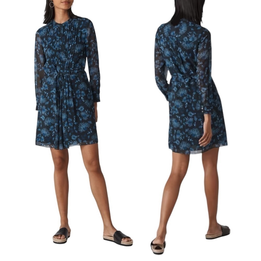 WHISTLES Pitti‎ Floral Print Long Sleeve Shirt Dress
